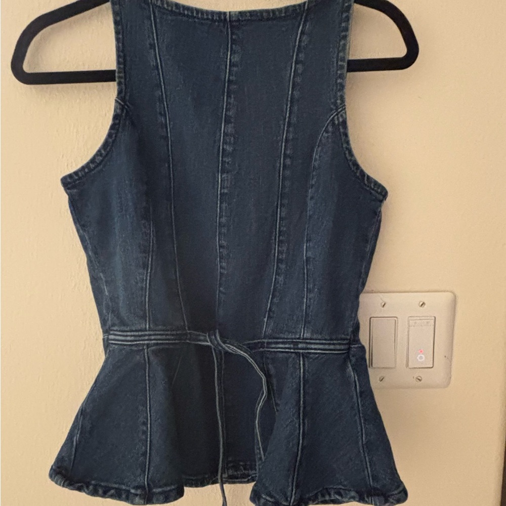 River Island Dark Blue Denim Top - Picture 4 of 11
